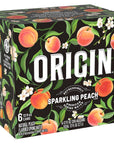 ORIGIN Organic  NonGMO Peach Flavor Sparkling Water 12 Fl Oz Recyclable Aluminum Cans 6 Count