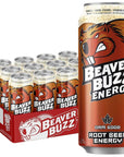 Canadian Beaver Buzz (BROWN Can) ROOT BEER ENERGY Energy Drink - 16oz x 12pk