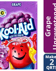 KoolAid Unsweetened Caffiene Free Grape Zero Calories Powdered Drink Mix 1 Count Pitcher Packet