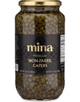 Mina Capers Non Pareil 335 oz Perfect Mediterranean Seasoning or Garnish Moroccan Capers Jar Made with only Capers Water Vinegar and Sea Salt Non GMO Keto Vegan Gluten Free