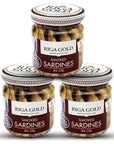 Riga Gold Smoked Sardines in Oil 100g Jar 3 Pack Kosher Certified Pack 3