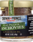 Crown Prince Natural Flat Fillets of Anchovies in Pure Olive Oil 15Ounce Jars Pack of 18