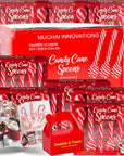 Candy Cane Peppermint Spoons  Edible Stirring Beverages Hot Chocolate Cocoa Tea Coffee Cocktail  Holiday Christmas Gift  Muchai Treat Box  Idea Booklet Included 12 Units 6ct 72 Total  Bulk