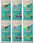 S.O.S. Fruit Snack Variety Pack of 6 - Pineapple + Mango, Raspberry + Strawberry, & Sour Apple Fruit Snacks, 100% Fruit, Vegan Snacks with Tangram Puzzle Shapes