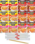 Maruchan Ramen Instant Lunch Variety 12 Count 6 Flavors with By The Cup Chopsticks