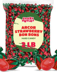 Arcor Strawberry Bon Bons Hard Candy Sachet Wrap 2Pound Bag About 130 Count