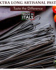 Morelli Squid Ink Pasta Linguine- Organic Italian Pasta - Black Pasta Noodles - Durum Wheat Semolina - Nero Di Seppia Made in Italy - 8.8oz / 250g (pack of 4)