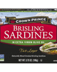 Crown Prince Two Layer Brisling Sardines in Extra Virgin Olive Oil 375Ounce Cans Pack of 12