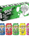 WARHEADS SODA  Sour Fruity Soda with Classic Warheads Flavors  Perfectly Balanced Sweet and Sour Soda  Warheads Candy Throwback Treat Soda Cocktail Mixer Pack of 5 12oz Cans Sampler Pack