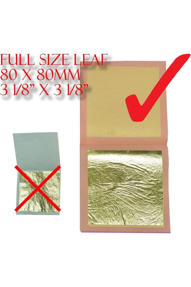 Barnabas Blattgold: Genuine Edible Gold - Luxury Gold Leaf Sheets - Barnabas Gold - Loose Gold Leaf for Cakes - 3.1 inches per sheet - Book of 25 Sheets