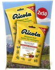 Ricola Mountain Herb No Sugar Added - Cough Suppressant 2x50 Throat Lozenges