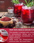 FreshDrinkUS Premium 28oz Hibiscus Flower Powder 100 Natural and Pure from Hibiscus Flowers Natural Food Coloring Hibiscus Flowers Tea No Additives No Gluten No Sugar Vegan