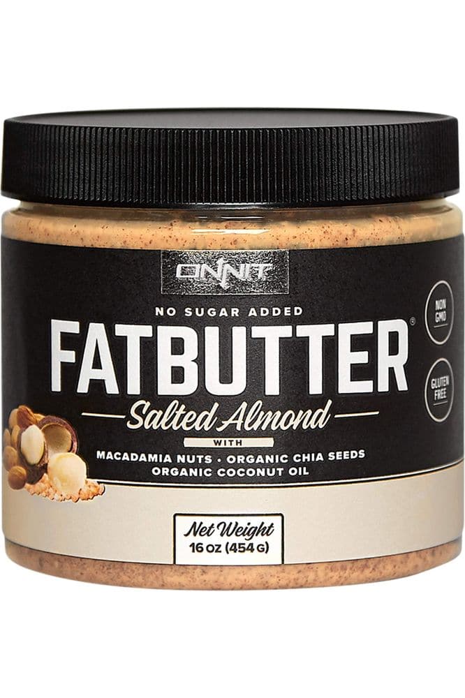 Onnit Fat Butter - KETO SNACKS FAVORITE - Low Carb Nut Butter Packed with Macadamia Nuts, Organic Chia Seeds, Organic Coconut Oil - Salted Almond