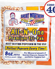 Movie Theater Style 40Count Popcorn Packs  PreMeasured 8Ounce AllinOne Kernel Salt Oil Packets for Popping Machines by Great Northern Popcorn