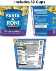 Quaker Roni Cups Mix Butter  Garlic Pasta 215 Oz Pack of 12