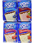 Pop Tarts Variety Pack Frosted FRUIT Flavors Strawberry Blueberry Cherry and Raspberry Bundle of 48 Count Boxes 1 of Each Flavor Great Care Package or Gift