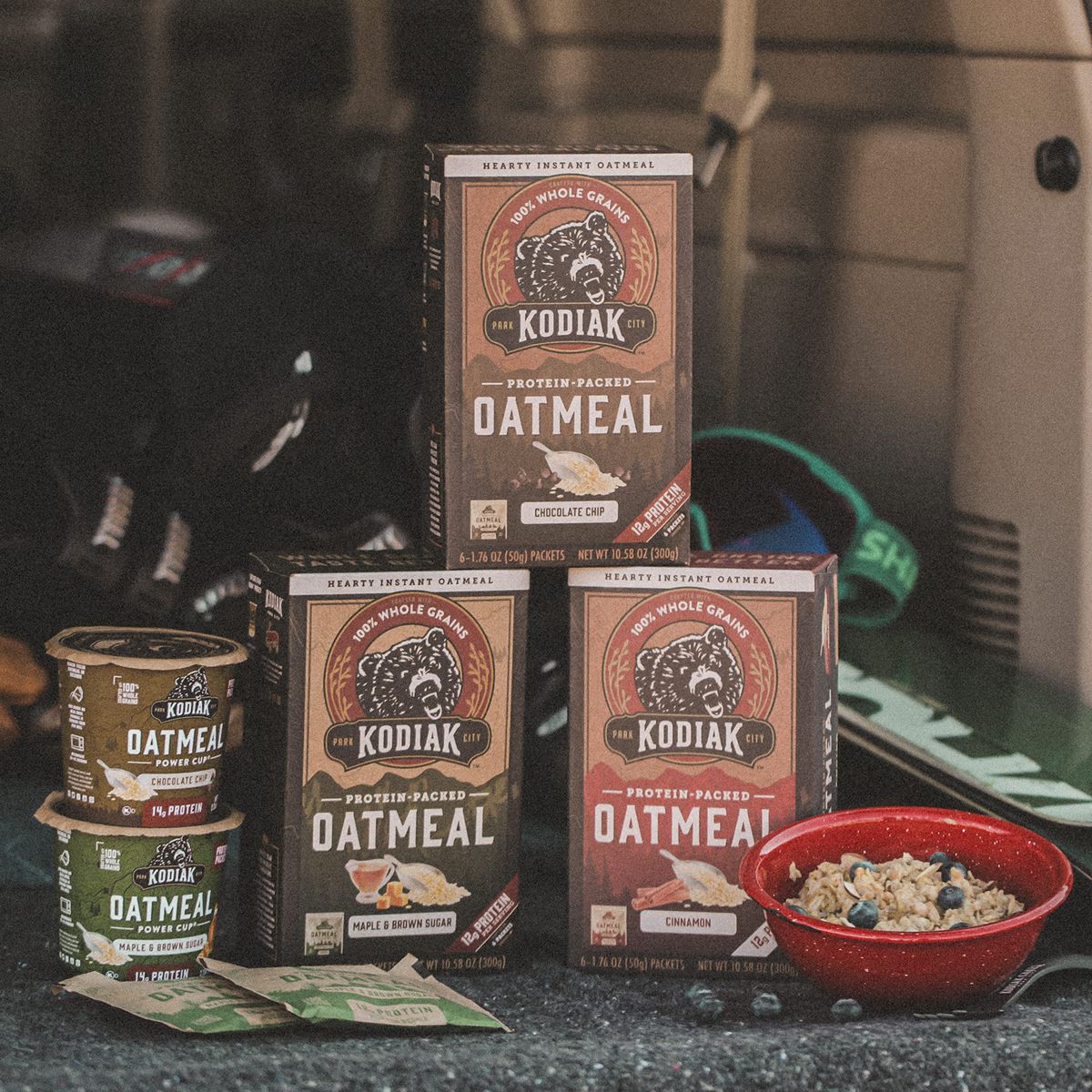 Kodiak Cakes Instant Oatmeal Packets  High Protein  100 Whole Grains Breakfast Food  Maple  Brown Sugar Cinnamon  Chocolate Chip 24 Packets