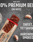 Jack Link's Beef Jerky Bars, Original - 7g of Protein and 80 Calories Per Bar, Made with Premium Beef, No added MSG - Keto Friendly and Gluten Free Snacks, 0.9 Ounce (Pack of 12)