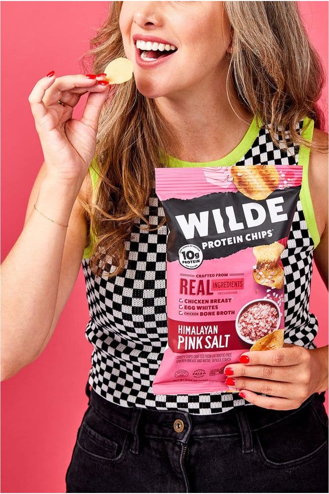 Himalayan Pink Salt Protein Chips by Wilde, Thin and Crispy, High Protein, Keto Friendly, Made with Real Ingredients, 2.25oz Bag (3 Count)