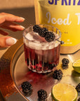 Blackberry Spritzer Lemonade Iced Tea made with Hibiscus and Lemon Myrtle  Caffeine Free  8 Individual 1oz Filter Pouch Tea Bags Each Yields 60oz of Tea  Packed in Resealable Bag