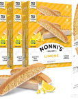 Nonnis Limone Biscotti Italian Cookies  6 Boxes Lemon Cookies  Biscotti Individually Wrapped Cookies  Lemon Italian Biscotti Cookies wWhite Icing  All Natural Ingredients  Kosher  688 oz