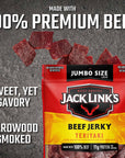 Jack Link's Beef Jerky, Teriyaki, 5.85 oz. Sharing Size Bag - Flavorful Meat Snack, 10g of Protein and 80 Calories, Made with Premium Beef - 95 Percent Fat Free, No Added MSG** or Nitrates/Nitrites