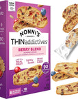 Nonnis THINaddictives Almond Thin Cookies  Berry Blend Almond Cookies  Almond Cookie Thins wCranberries Blueberries Goldenberries Raisins Sunflower Seeds  Kosher  44 oz