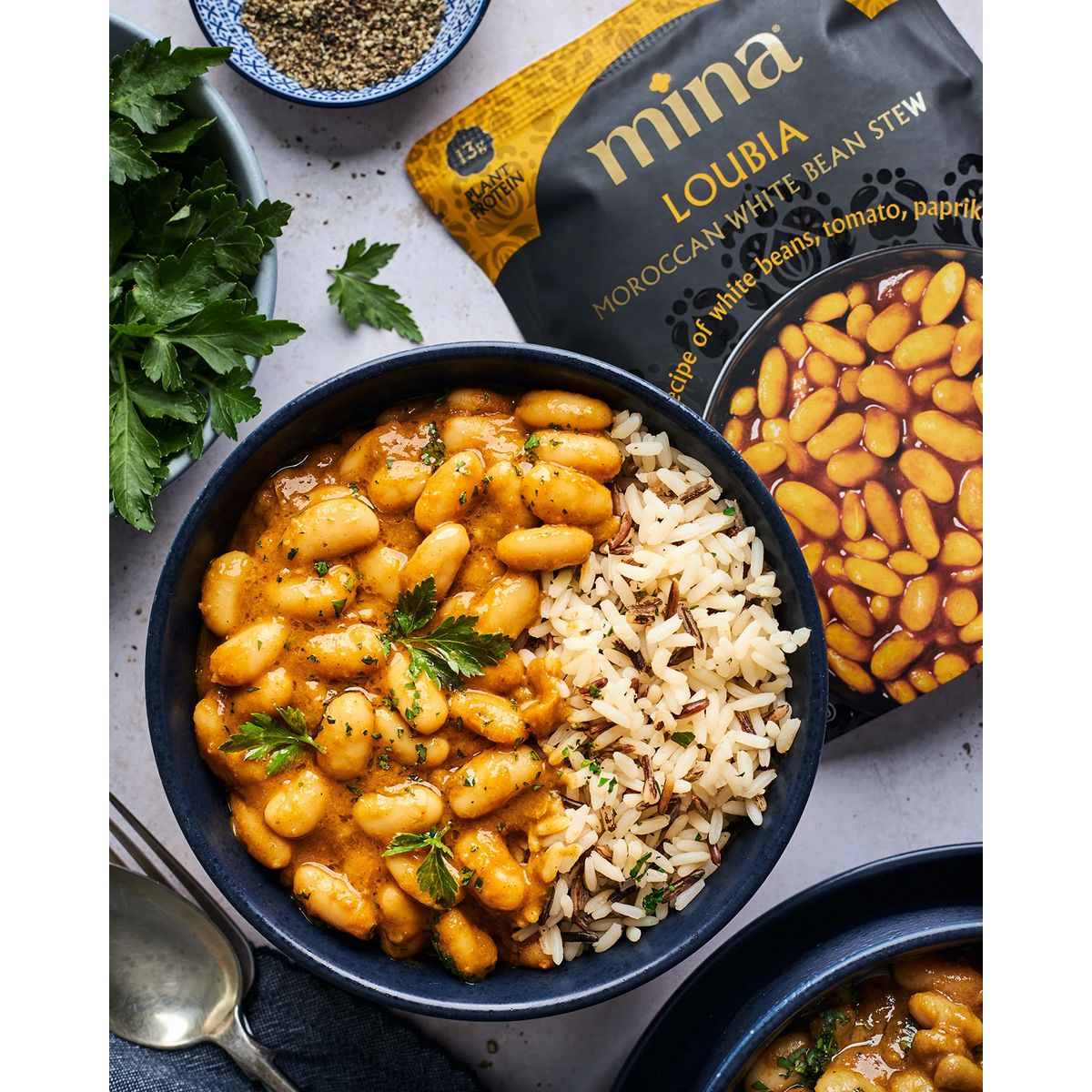 Mina Moroccan White Beans Cannellini Beans 10 oz Pack of 6 Ready to Eat Plant Protein Vegan NonGMO Gluten Free Healthy Food Microwave Meals Ready to Eat Packaged Meals  Side Dishes Kosher