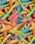 Sour Neon Gummy Worms Candy Assorted Fruit Flavors 2Pound Pack