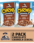 Quaker Chewy Granola Breakfast Cereal, Chocolate, 13.6oz Box, (2 Pack)