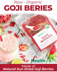 Healthworks Raw Goji Berries 16 Ounces  1 Pound  Certified Organic  SunDried  Keto Vegan  NonGMO  Baking Teas  Smoothies  Antioxidant Superfood