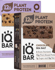 IQBAR Brain and Body Keto Protein Bars - Chocolate Sea Salt and Almond Butter Chip - 12 Count Energy Bars - Low Carb Protein Bars - High Fiber Vegan Bars Low Sugar Meal Replacement Bars