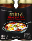 Mina Shakshuka Sauce Moroccan Tomato Sauce 26 Oz 2 Pack Sugar Free Sauce Keto Friendly Perfect to Use as Pasta Sauce and Simmer Sauce Delicious with Eggs Pizza Sandwiches and More