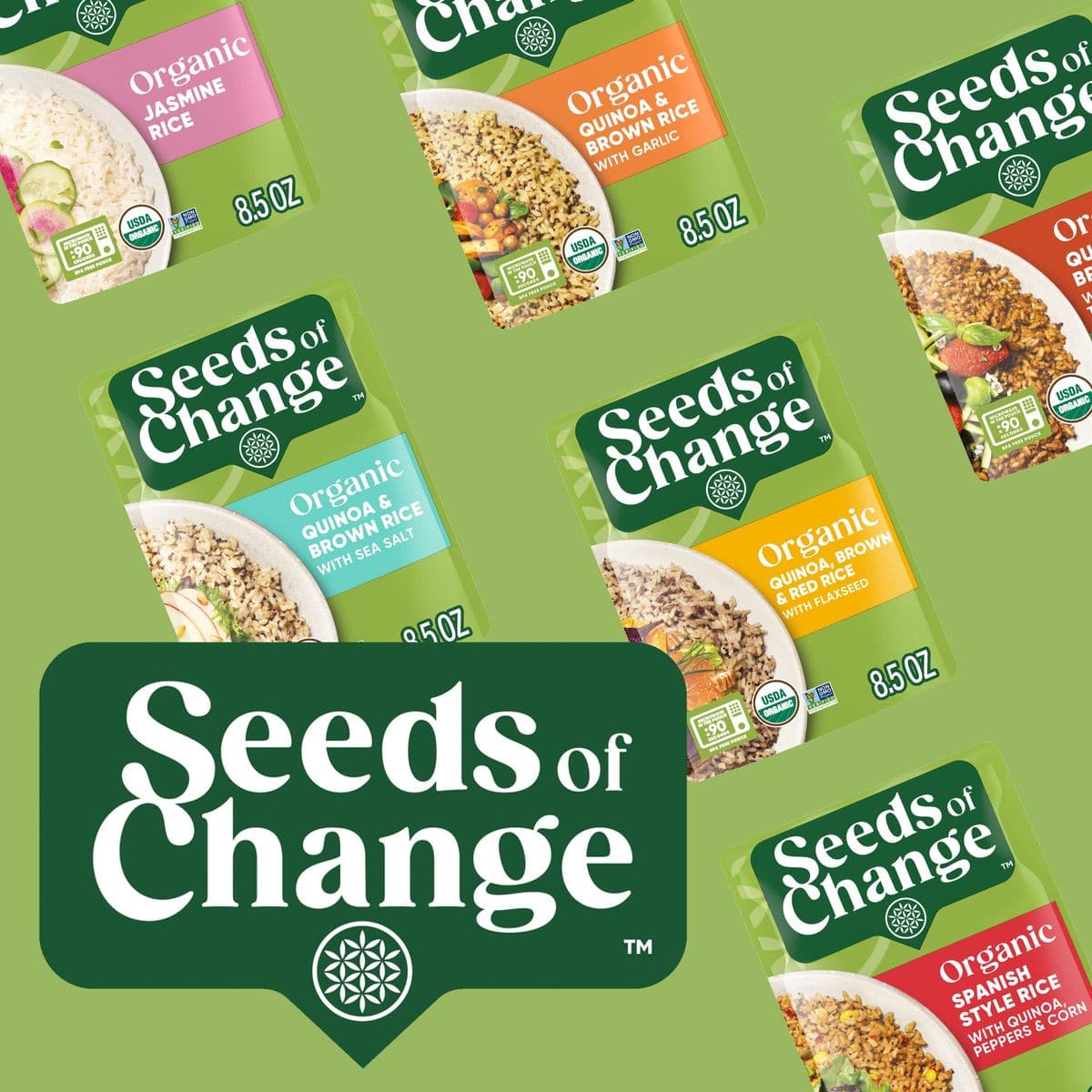 SEEDS OF CHANGE Organic Spanish Style Rice Microwaveable Ready to Heat 85 Ounce Pack of 12