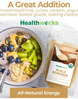 Healthworks Maca Powder Raw 32 Ounces  2 Pounds  Certified Organic Flour Use  Keto Vegan  NonGMO  Premium Peruvian Origin  Breakfast Smoothies Baking  Coffee