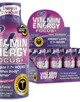 Vitamin Energy Focus+ Energy Drink Shot, Up to 7+ Hours of Energy, Berry, 1.93oz, 12 Count