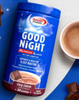 Premier Protein Good Night Protein Powder, Hot Cocoa Mix, 10g Protein, 0g Sugar, 11 Vitamins & Minerals, Nighttime Protein Blend, Magnesium, Zinc, 20 Serve, 1 Tub