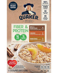 Quaker Instant Oatmeal, Fiber & Protein 3 Flavor Variety Pack, Individual Packets, 8 Count (Pack of 4)