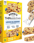 Nonnis THINaddictives Almond Thin Cookies  Lemon Blueberry Biscotti Italian Cookie Thin  Almond Cookie  Sweet Crunchy  Chewy  Biscotti Individually Wrapped Cookie  Kosher Coffee Cookie  44 oz