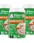 Gerber Organic for Baby 1st Foods Grain & Grow Cereal, Oatmeal Cereal, Made with Whole Grains & Iron, USDA Organic & Non-GMO 8 Ounce (Pack of 3)