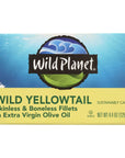 Wild Planet Wild Yellowtail Fillets in Organic Extra Virgin Olive Oil Skinless  Boneless Tinned Fish Sustainably WildCaught NonGMO Kosher Gluten Free Keto and Paleo 44 Ounce Single Unit