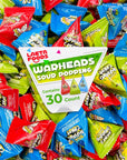 Warheads Sour Popping Rock Candy  Green Apple Blue Raspberry Watermelon Flavors 30 Count