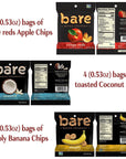 Bare Baked Crunchy Fruit Snack Pack, Gluten Free, Apples, Bananas, and Coconut Flavors, 0.53 Ounce (Pack of 16)