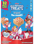 Rice Krispies Treats Mini Marshmallow Cereal Bars Kids Snacks Valentines Day Snacks Original with Holiday Sprinkles 124oz Box 32 Bars