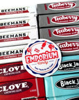 Beemans Black Jack Clove Teaberry Chewing Gum 4 Packs of Each Old Time Assortment Gum