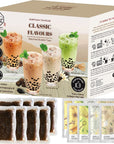 Bubble Boba Tea Kit with Instant Tapioca Pearls and Milk Tea Powders  Makes 8 Drinks  Assorted Classic Flavours include Classic Matcha Thai Vanilla in Individual Sachets  By Moriyama Teahouse