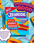 JOYRIDE SugarFree Gummies  Keto Candy with Zero Sugar  9g Net Carbs  Low Calorie Vegan Snack with No Sugar Alcohols ZERO Sugar Berry Gummy Guppies 17oz Pack of 8