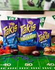 Takis Blue Heat Rolled Spicy Tortilla Chips, Hot Chili Pepper Flavored, Multipack Box with 14 Bags of 9.9 Ounces