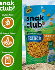 Snak Club Toasted Corn Nuggets with Hidden Valley Ranch Seasoning Crunchy Creamy  Tangy Gluten Free Snacks 3oz Resealable Bag Pack of 6