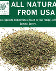 SPICES VILLAGE Summer Savory Spice [ 2 oz ] - Natural Dried Summer Savory Leaves for Cooking and Herbal Tea, Pure Mediterranean Seasoning - Kosher, Gluten Free, Vegan, Non GMO, Resealable Bulk Bag